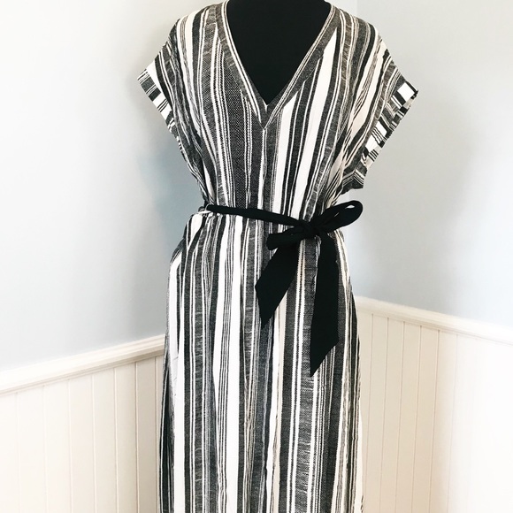 h&m striped maxi dress